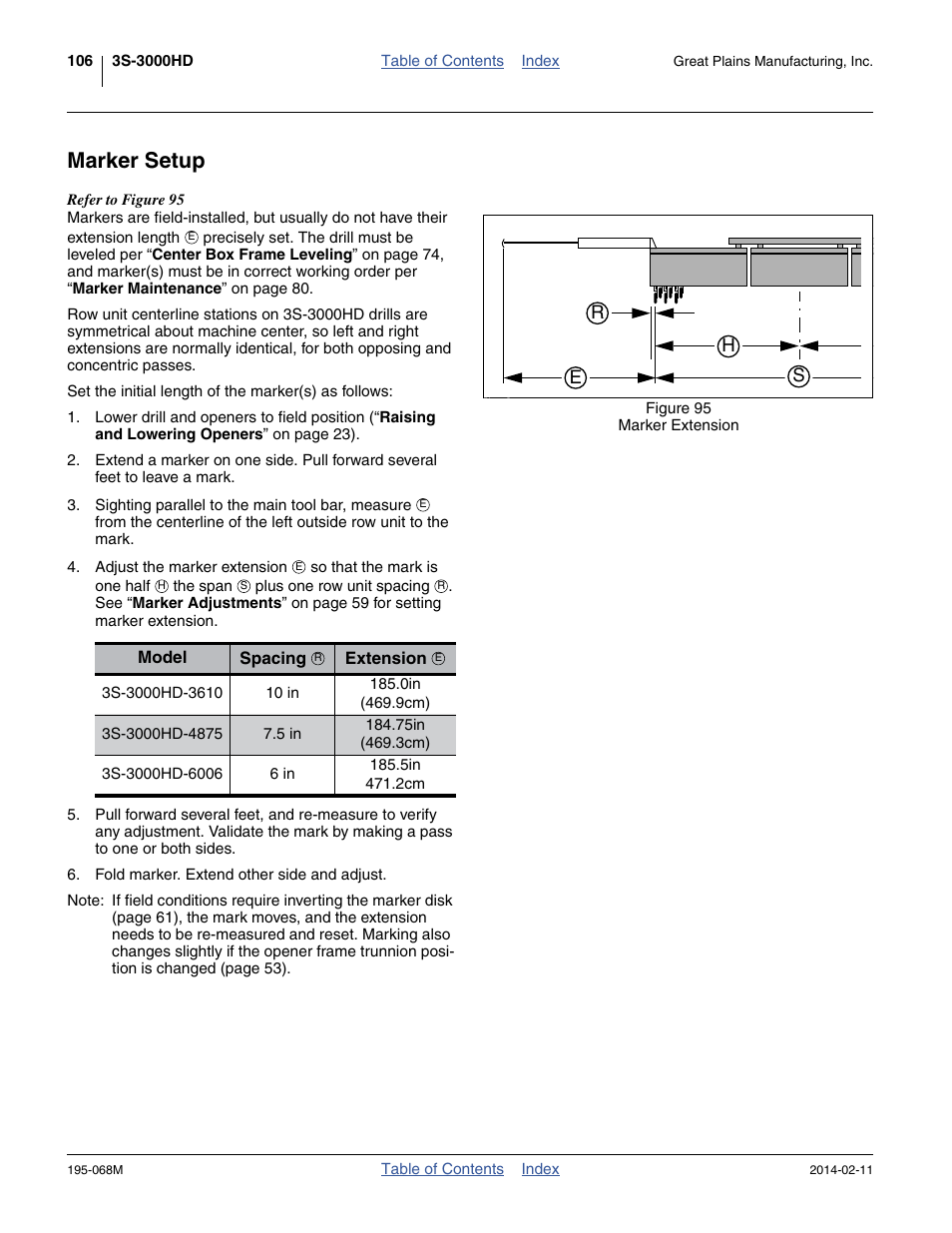 Marker setup, Re h s | Great Plains 3S-3000HDF Operator Manual v2 User Manual | Page 110 / 118