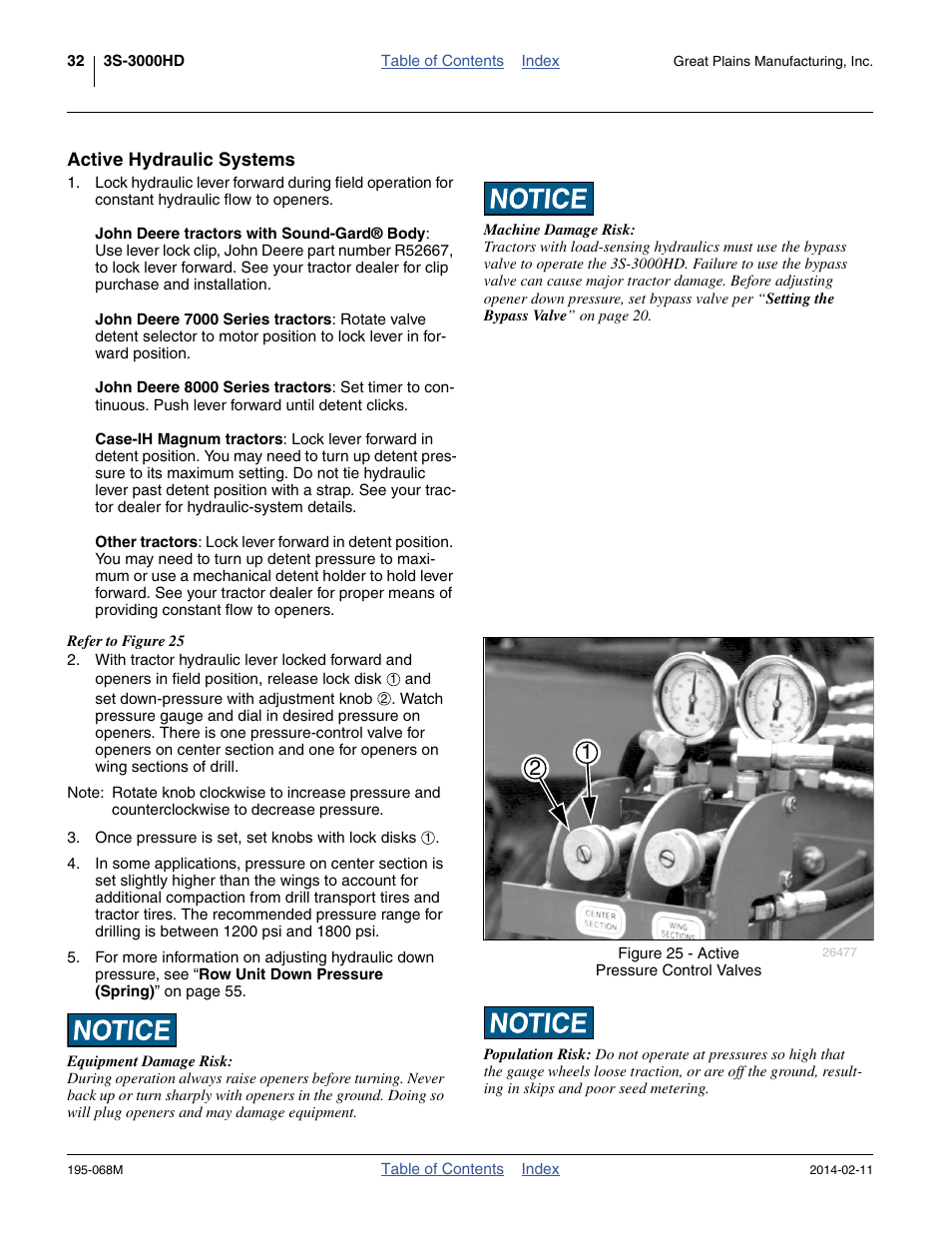 Active hydraulic systems | Great Plains 3S-3000HDF Operator Manual v2 User Manual | Page 36 / 118