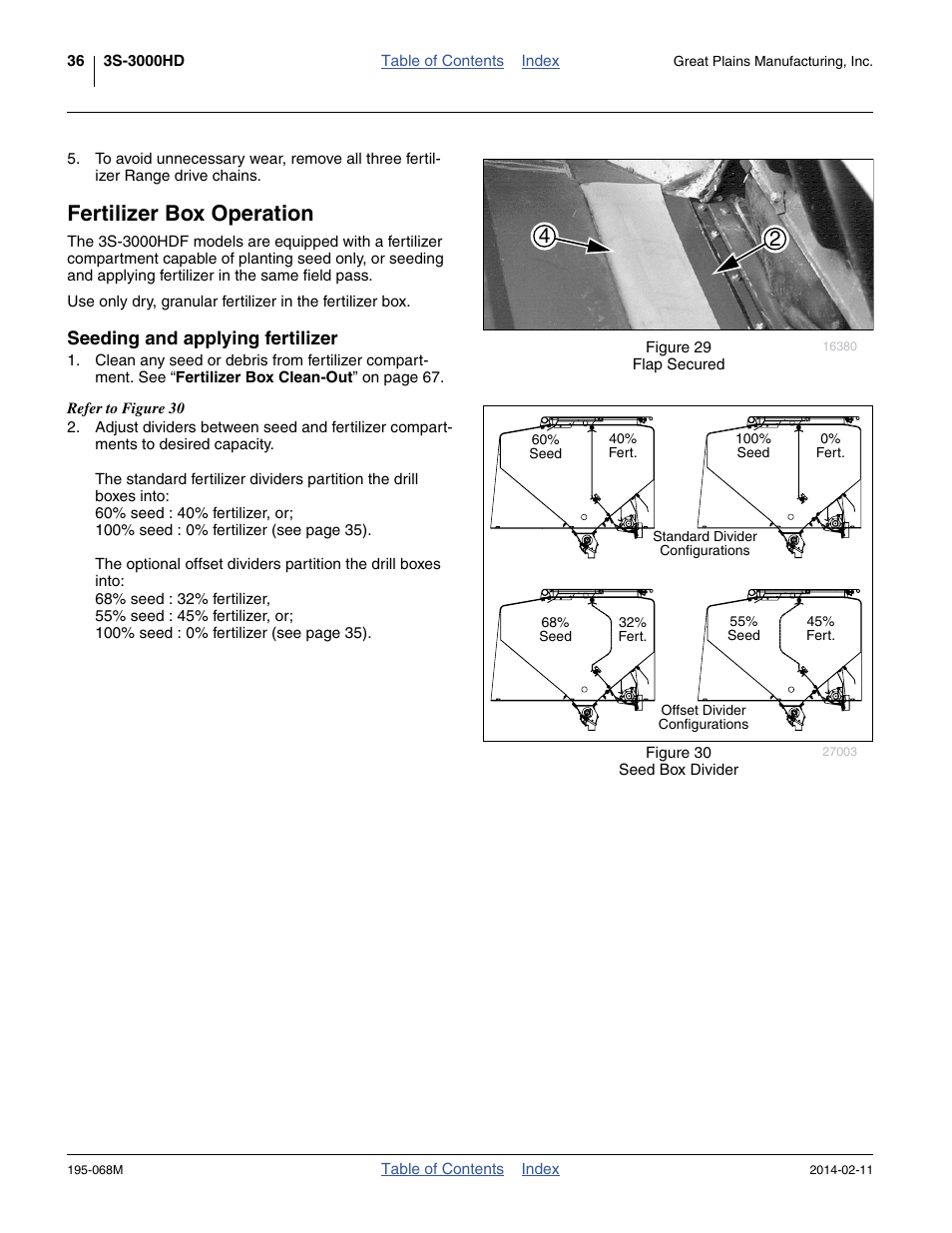 Fertilizer box operation, Seeding and applying fertilizer | Great Plains 3S-3000HDF Operator Manual v2 User Manual | Page 40 / 118