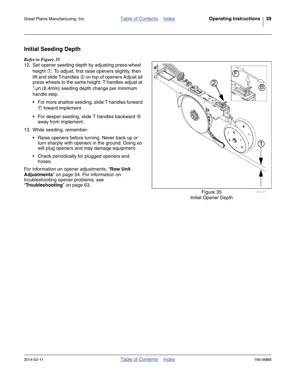 Initial seeding depth | Great Plains 3S-3000HDF Operator Manual v2 User Manual | Page 43 / 118