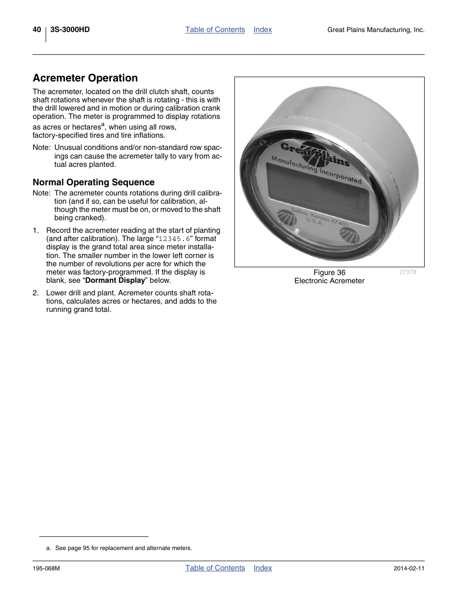 Acremeter operation, Normal operating sequence | Great Plains 3S-3000HDF Operator Manual v2 User Manual | Page 44 / 118