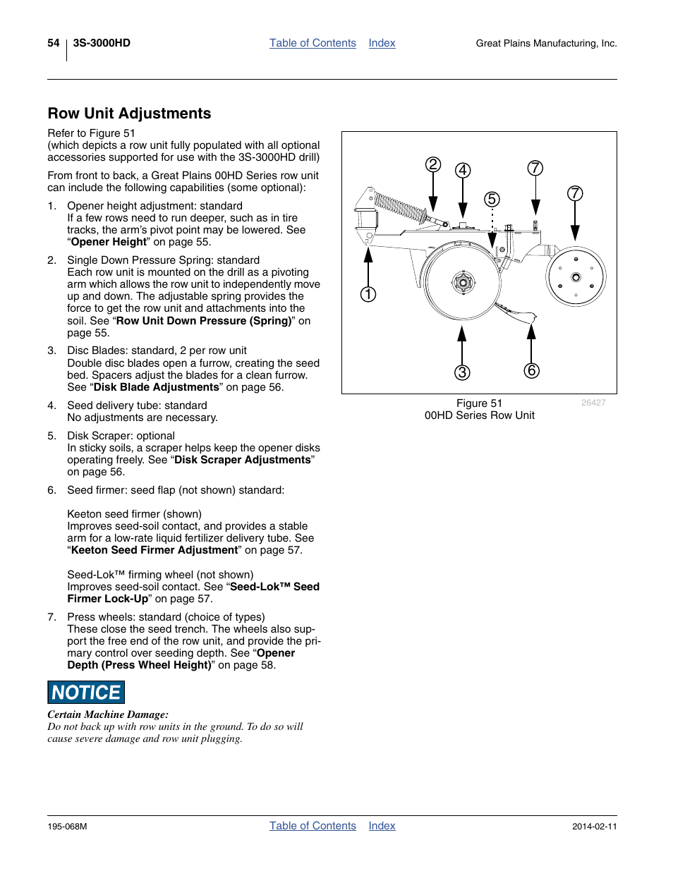 Row unit adjustments | Great Plains 3S-3000HDF Operator Manual v2 User Manual | Page 58 / 118