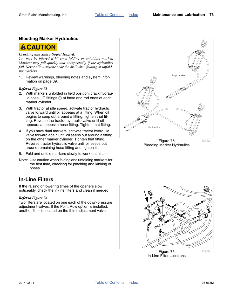 Bleeding marker hydraulics, In-line filters | Great Plains 3S-3000HDF Operator Manual v2 User Manual | Page 77 / 118