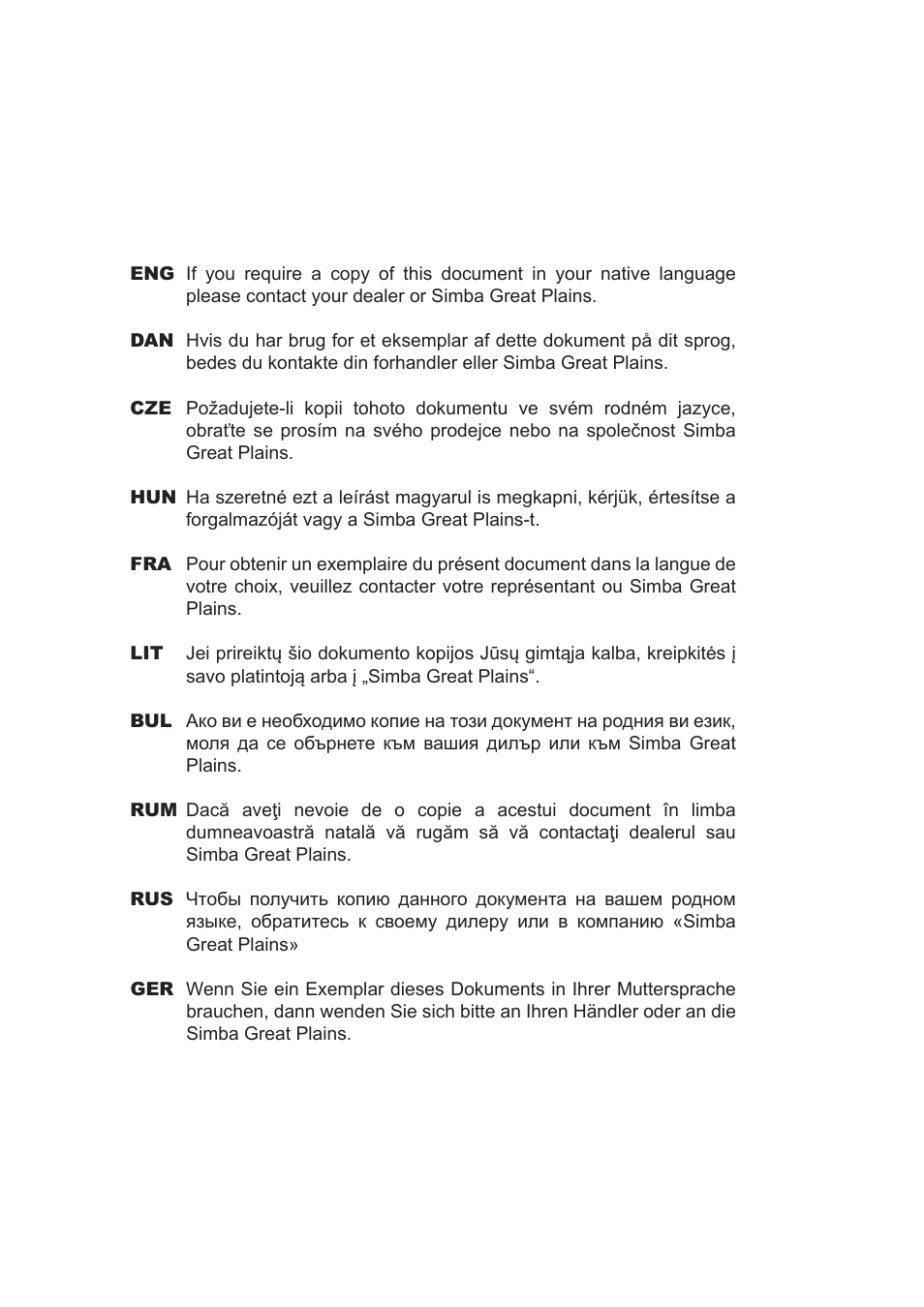 Great Plains Simba DTX AR Operator Manual User Manual | Page 2 / 36