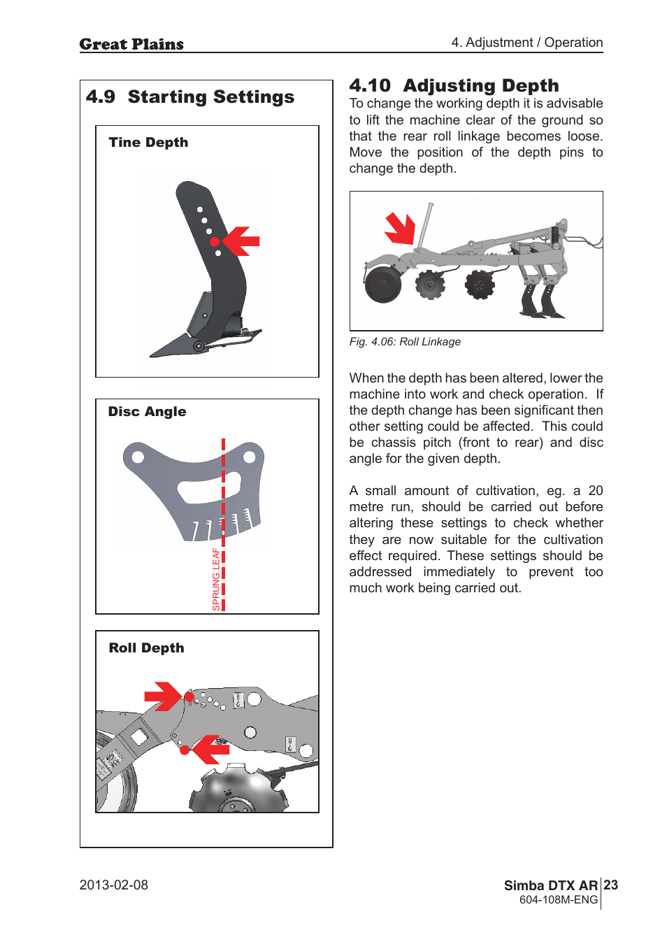 Great Plains Simba DTX AR Operator Manual User Manual | Page 23 / 36