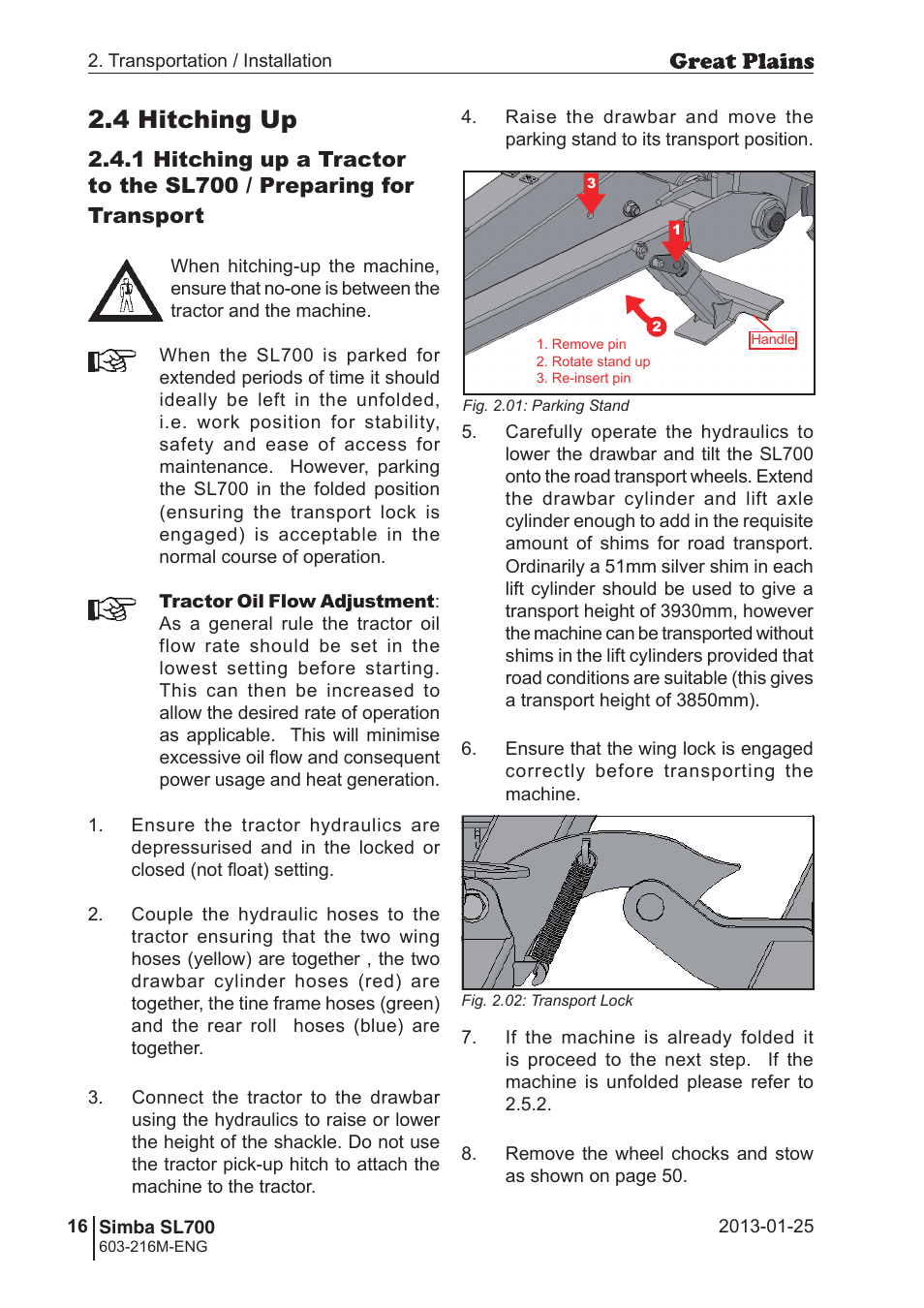 4 hitching up | Great Plains Simba SL700 Operator Manual User Manual | Page 16 / 38