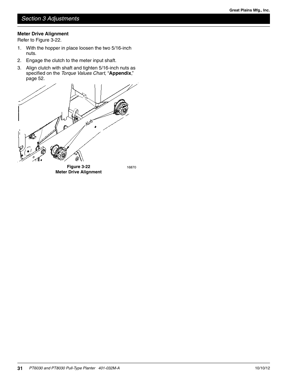 Meter drive alignment | Great Plains PT8030 V1013 Operator Manual User Manual | Page 33 / 56
