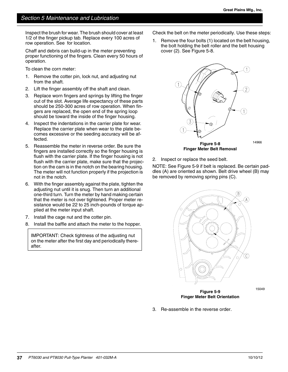 Great Plains PT8030 V1013 Operator Manual User Manual | Page 39 / 56