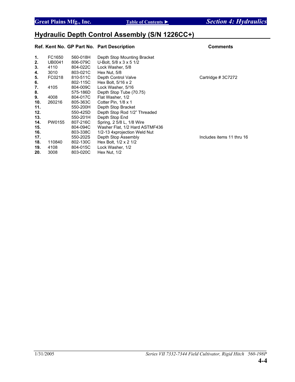 Great plains mfg., inc | Great Plains 7344 Series VII Field Cultivator-Rigid Hitch Parts Manual User Manual | Page 27 / 50