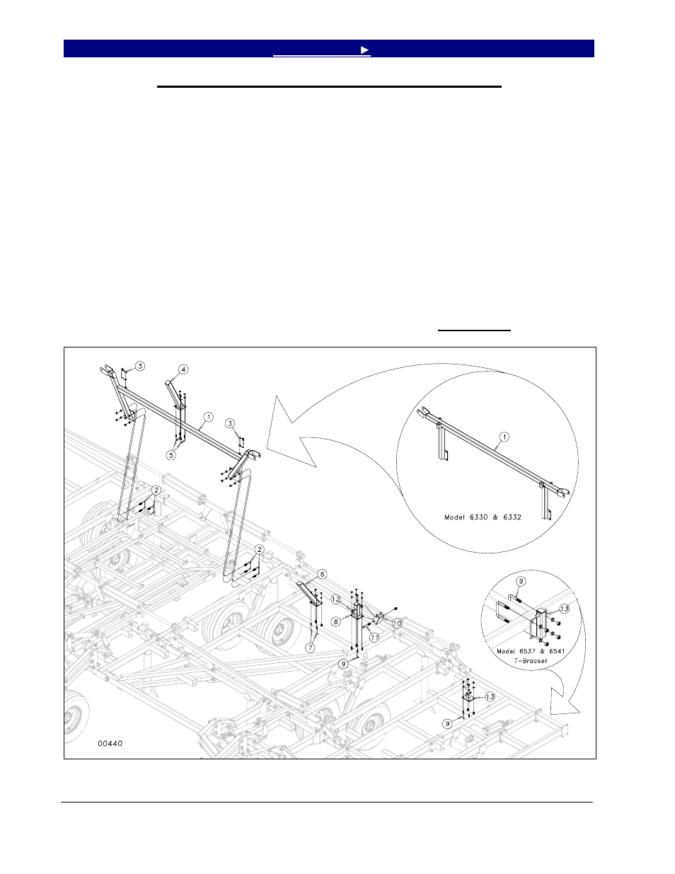 Center wing stop and outside wing stop assembly | Great Plains 6548 Series VII Field Cultivator-Floating Hitch Operator Manual User Manual | Page 26 / 62