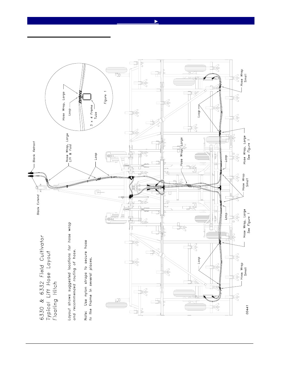 Section 2: hydraulics, 6330 & 6332 hydraulic layout, Section 2 hydraulics | Section lift hose layout | Great Plains 6548 Series VII Field Cultivator-Floating Hitch Operator Manual User Manual | Page 30 / 62