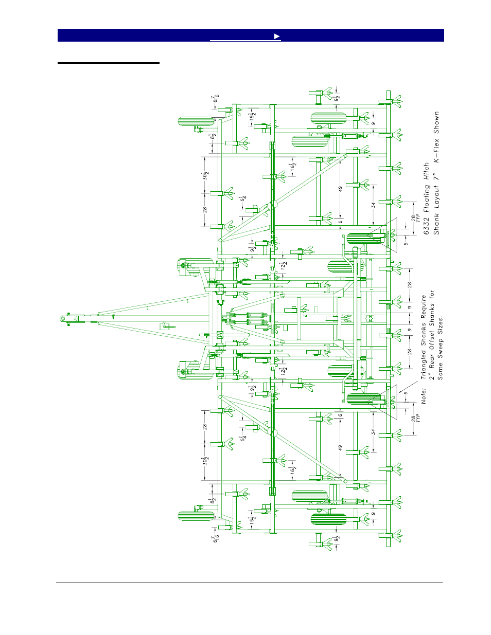 6332 shank layout | Great Plains 6548 Series VII Field Cultivator-Floating Hitch Operator Manual User Manual | Page 35 / 62