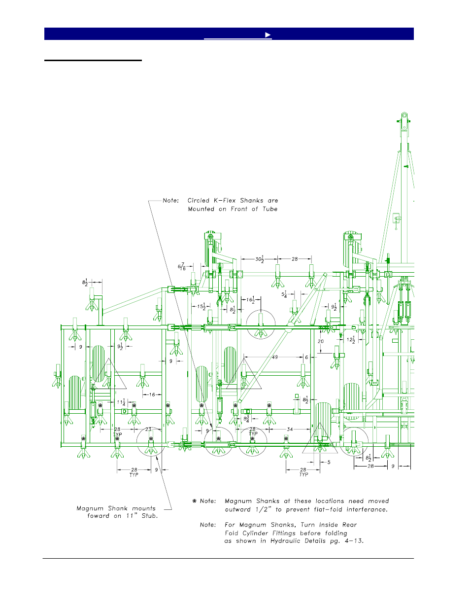 6548 shank layout | Great Plains 6548 Series VII Field Cultivator-Floating Hitch Operator Manual User Manual | Page 54 / 62