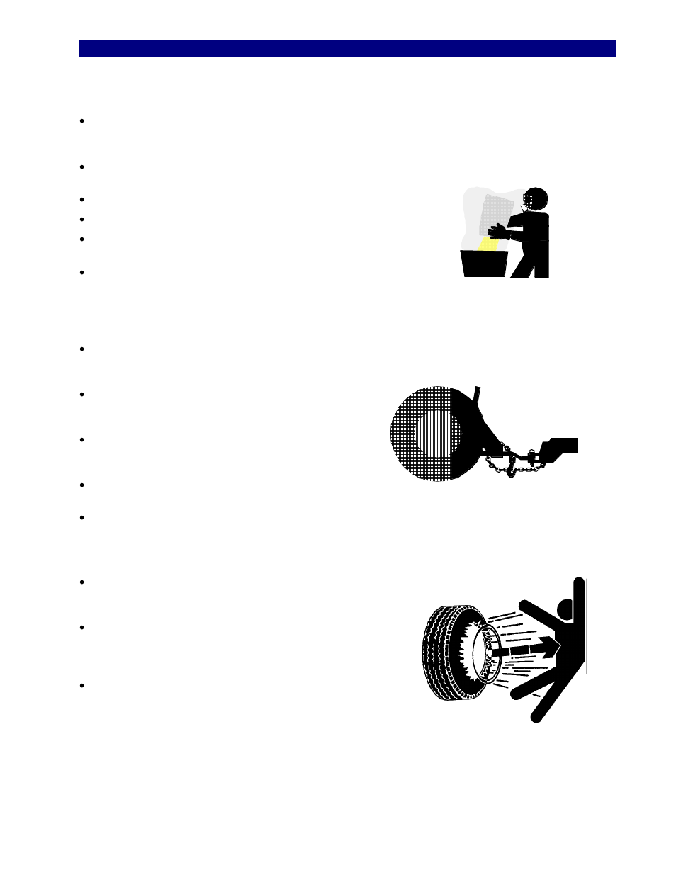 Important safety information, Handle chemicals properly, Use a safety chain | Tire safety | Great Plains 6548 Series VII Field Cultivator-Floating Hitch Operator Manual User Manual | Page 7 / 62