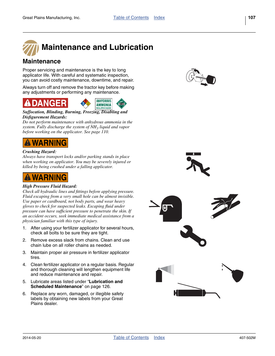 Maintenance and lubrication, Maintenance, Maintenance and lubrication maintenance | Great Plains NP30A 30-foot Operator Manual User Manual | Page 111 / 170