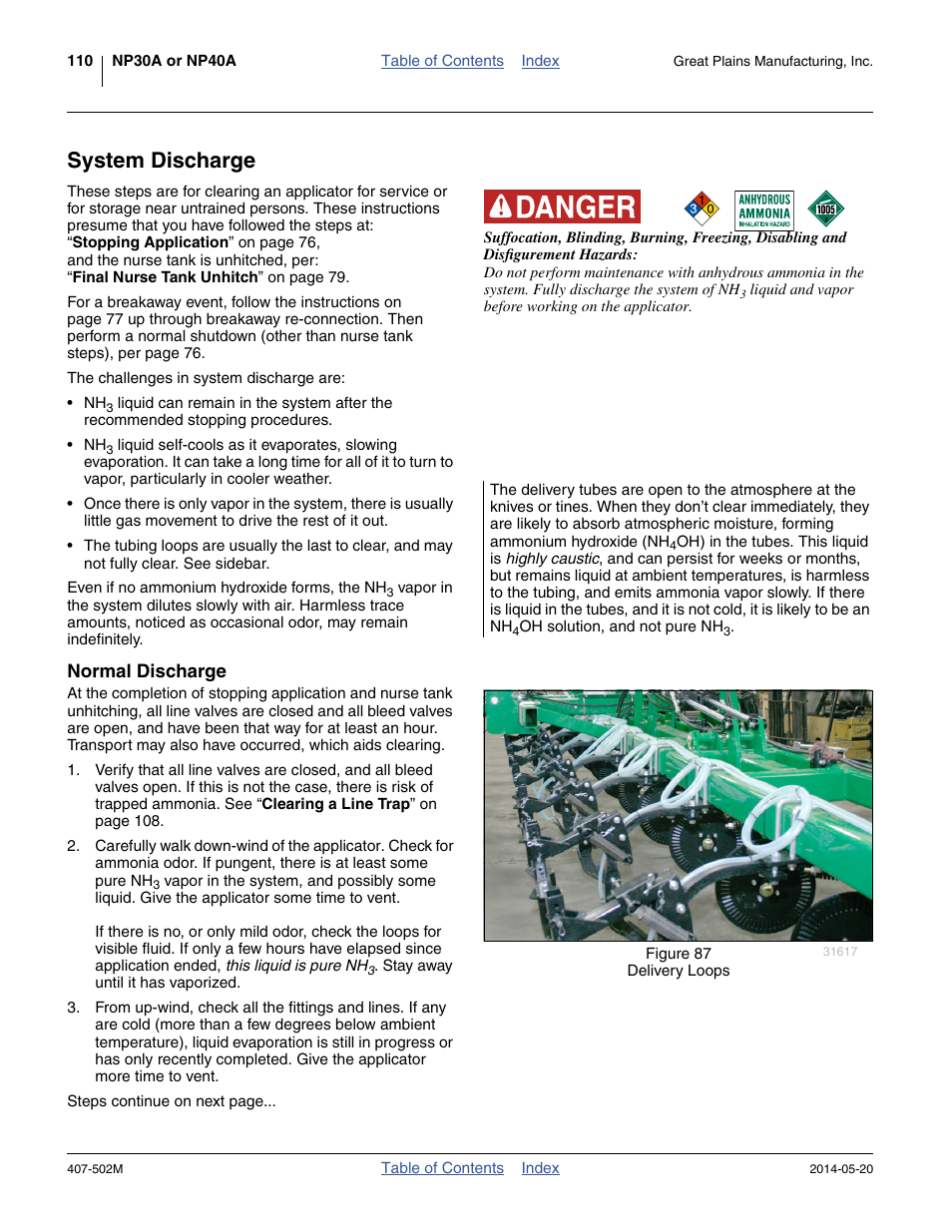 System discharge, Normal discharge | Great Plains NP30A 30-foot Operator Manual User Manual | Page 114 / 170