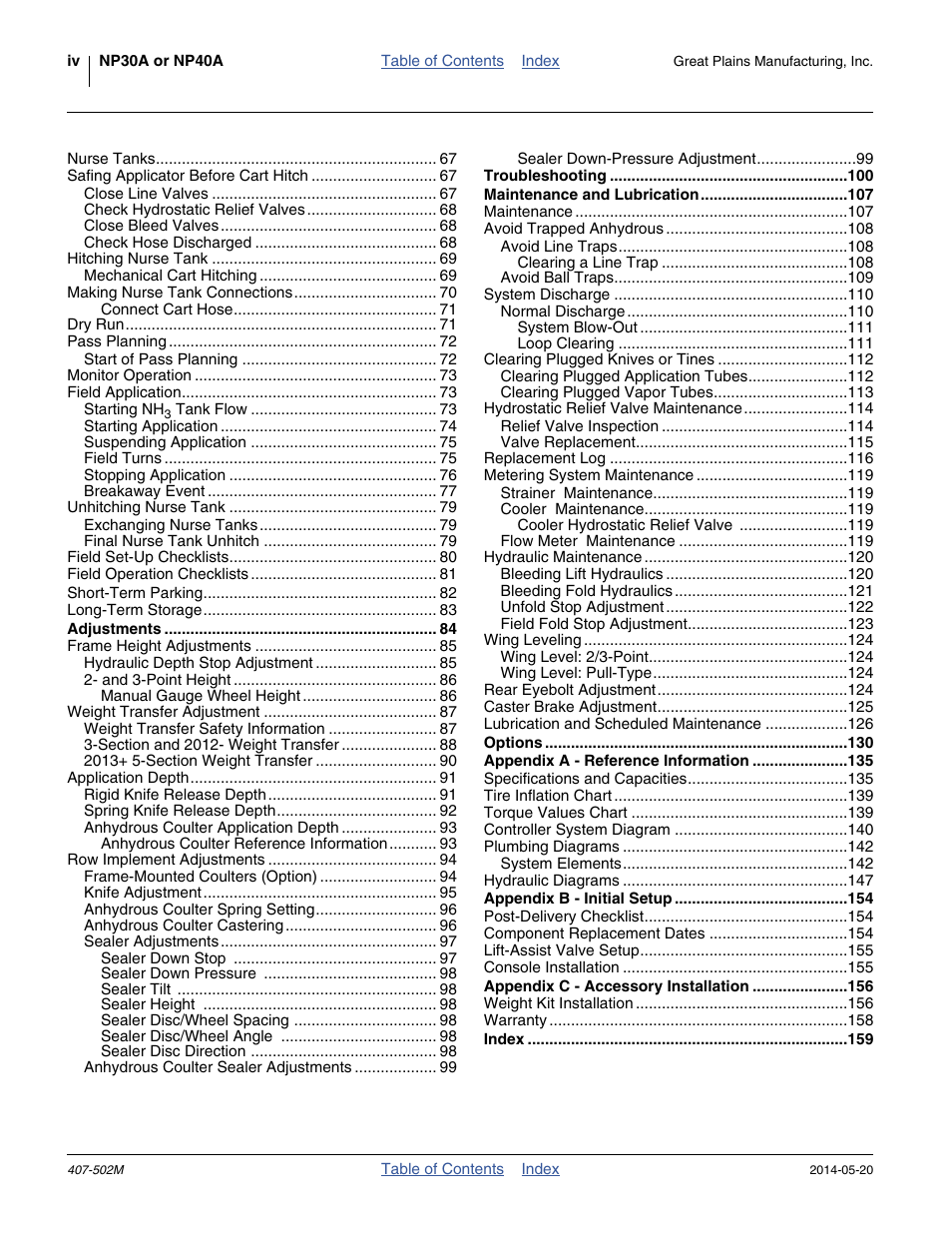 Great Plains NP30A 30-foot Operator Manual User Manual | Page 4 / 170