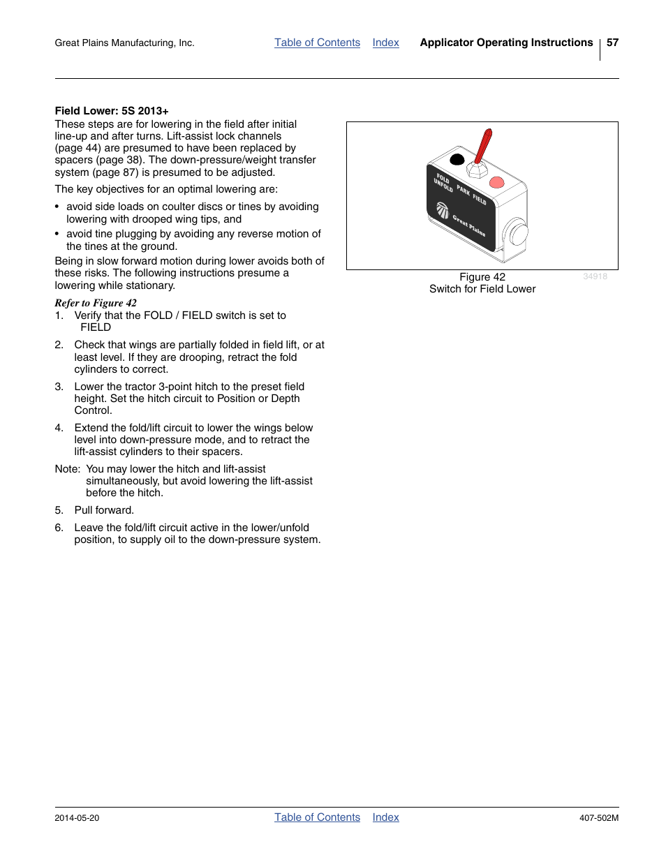 Field lower: 5s 2013, See topic “ field lower: 5s 2013 | Great Plains NP30A 30-foot Operator Manual User Manual | Page 61 / 170