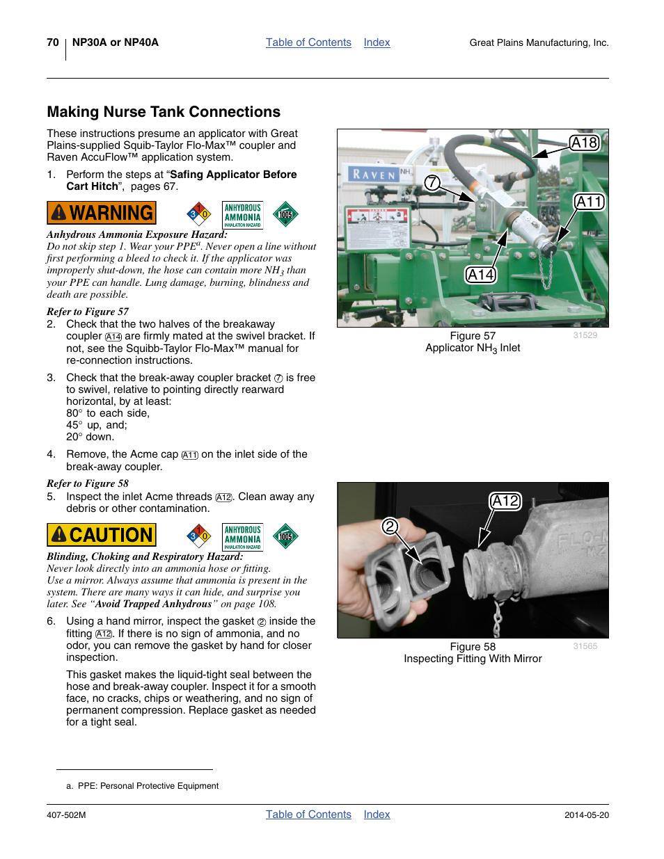 Making nurse tank connections, 2a12 | Great Plains NP30A 30-foot Operator Manual User Manual | Page 74 / 170