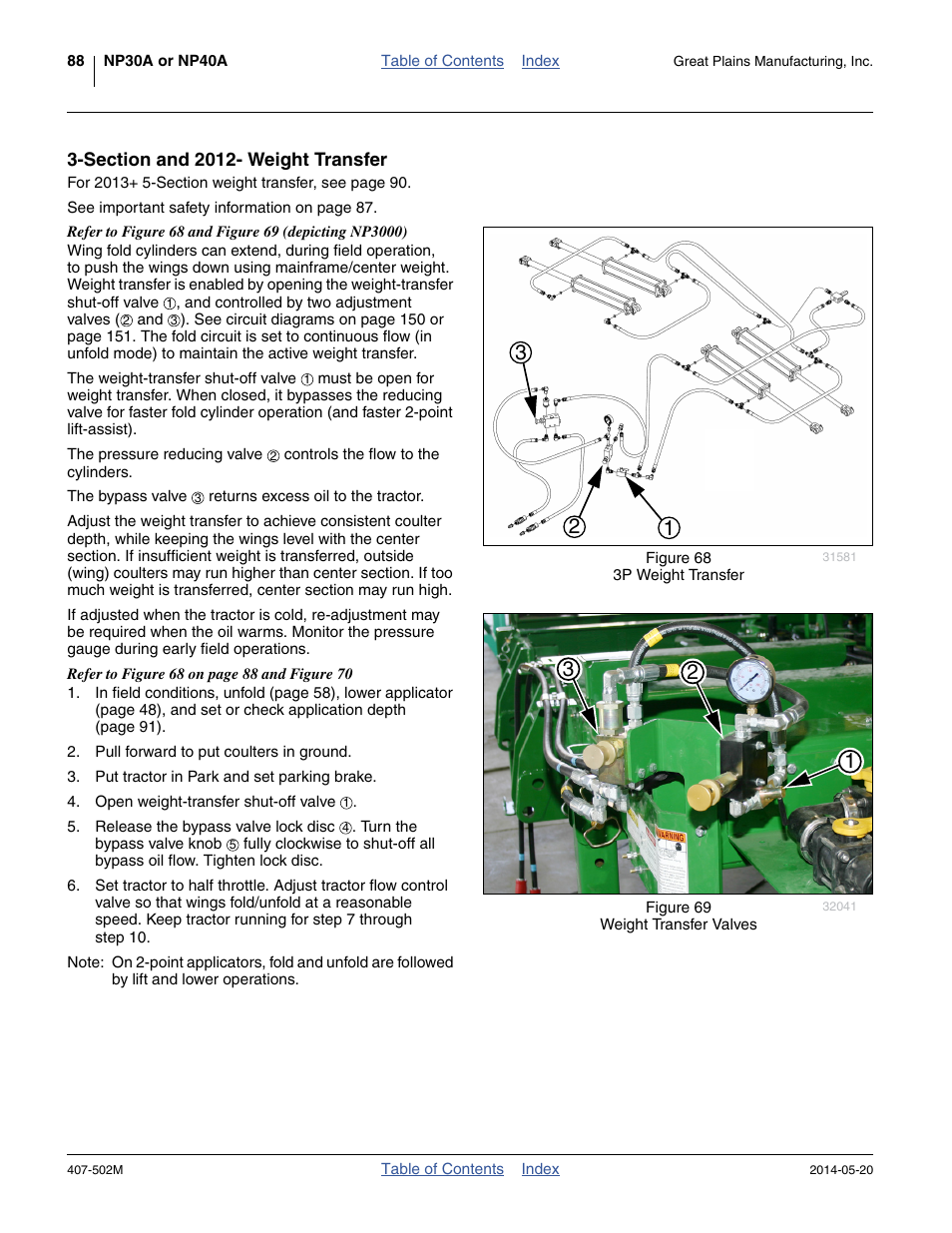 Section and 2012- weight transfer | Great Plains NP30A 30-foot Operator Manual User Manual | Page 92 / 170