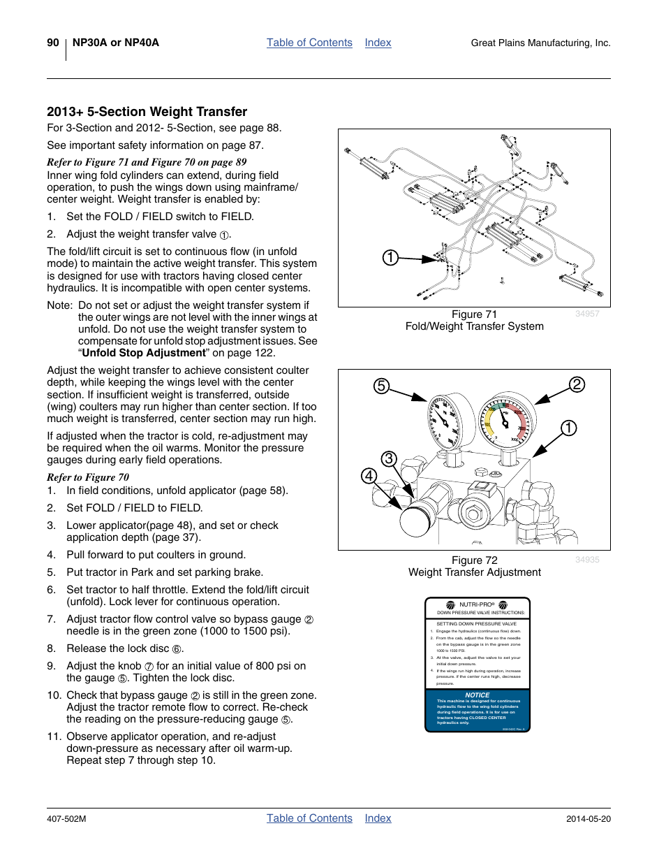 2013+ 5-section weight transfer | Great Plains NP30A 30-foot Operator Manual User Manual | Page 94 / 170