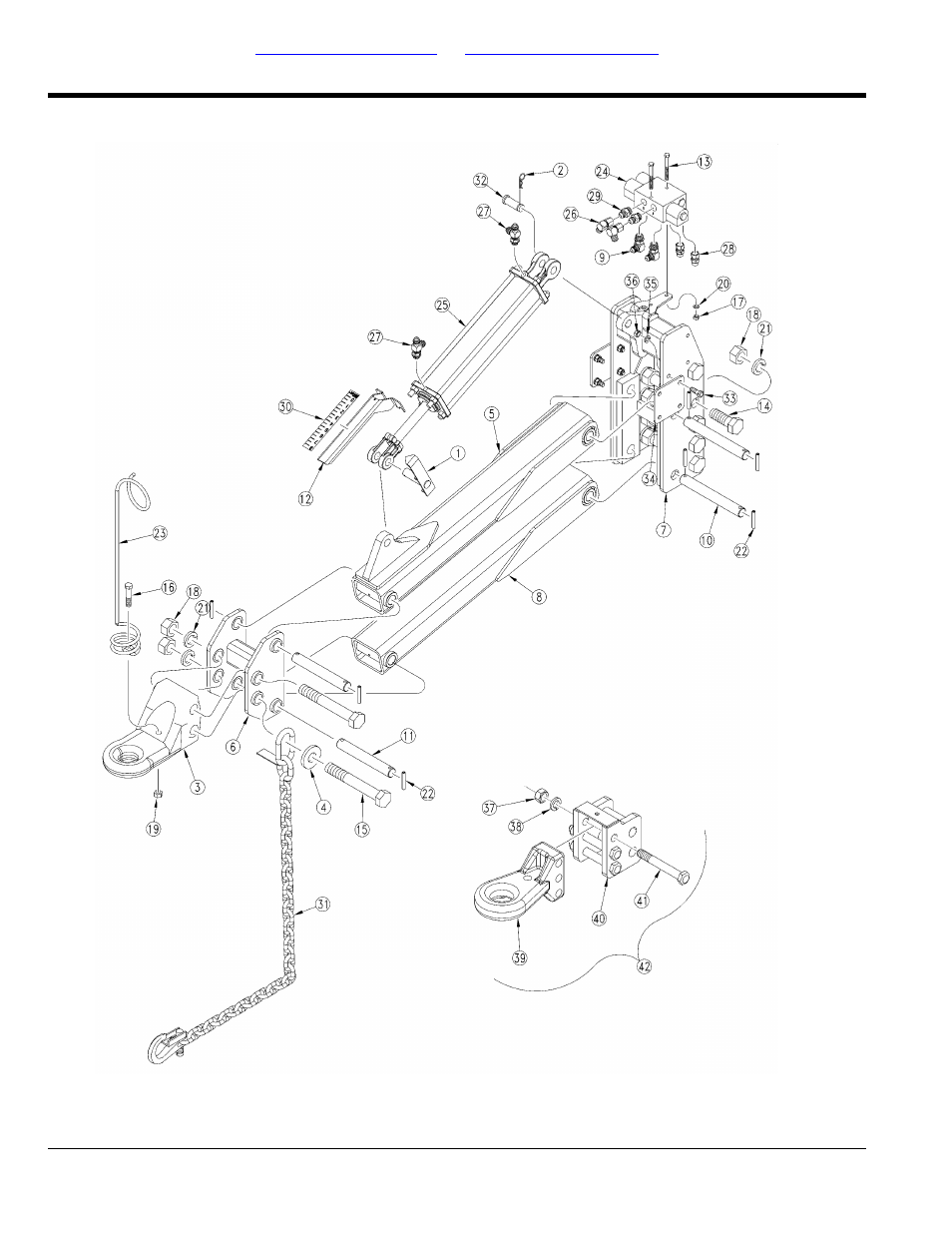 Hydraulic hitch mounting | Great Plains YP2425A Parts Manual User Manual | Page 12 / 242