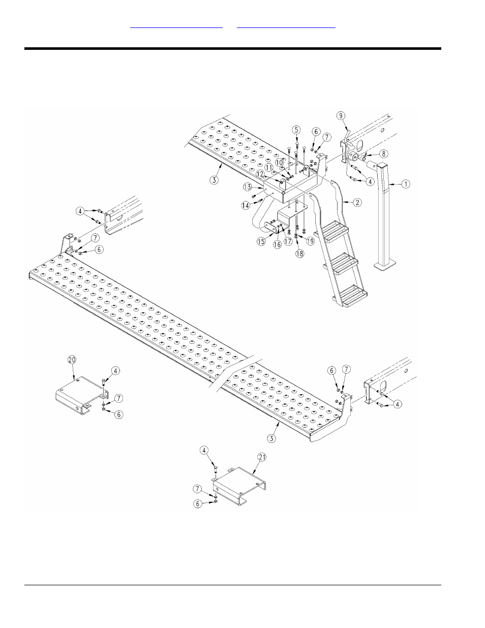 Walkboard, step & parking stand to frame (s/n, Dd1364+) | Great Plains 2S-2600F Parts Manual User Manual | Page 62 / 196