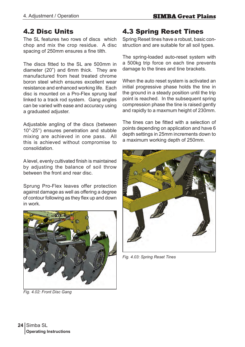 2 disc units, 3 spring reset tines | Great Plains P18253C Operator Manual User Manual | Page 24 / 190