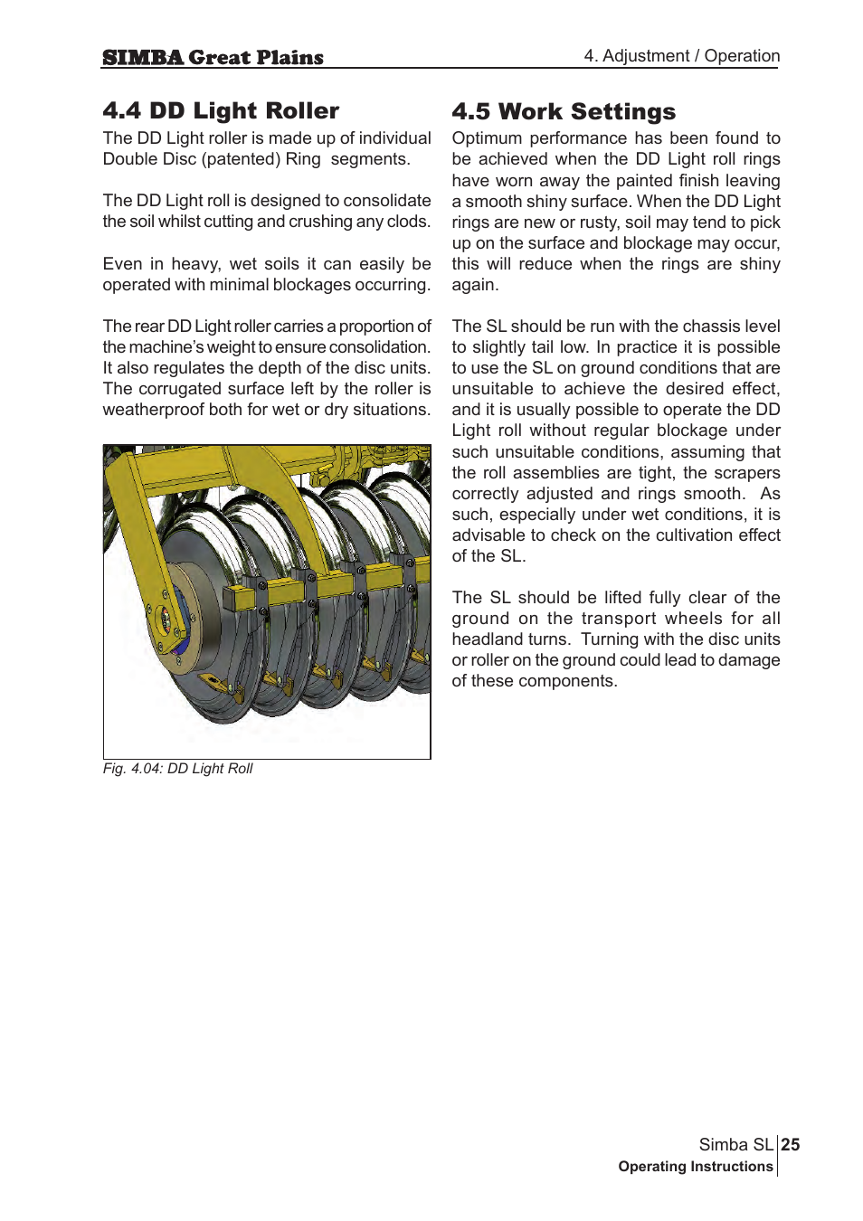4 dd light roller, 5 work settings | Great Plains P18253C Operator Manual User Manual | Page 25 / 190