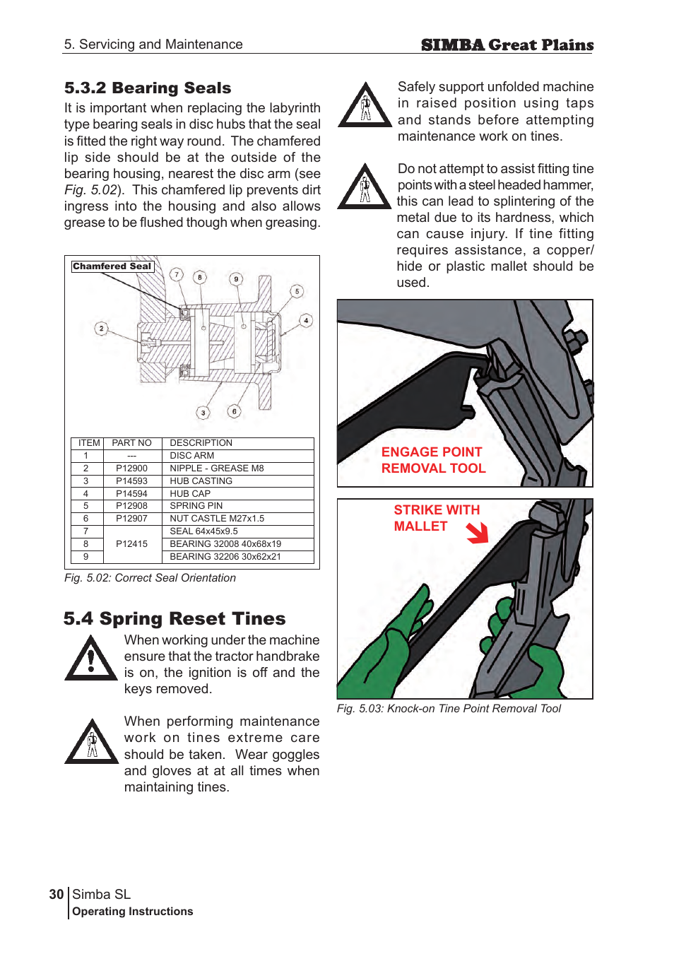 4 spring reset tines, 2 bearing seals | Great Plains P18253C Operator Manual User Manual | Page 30 / 190