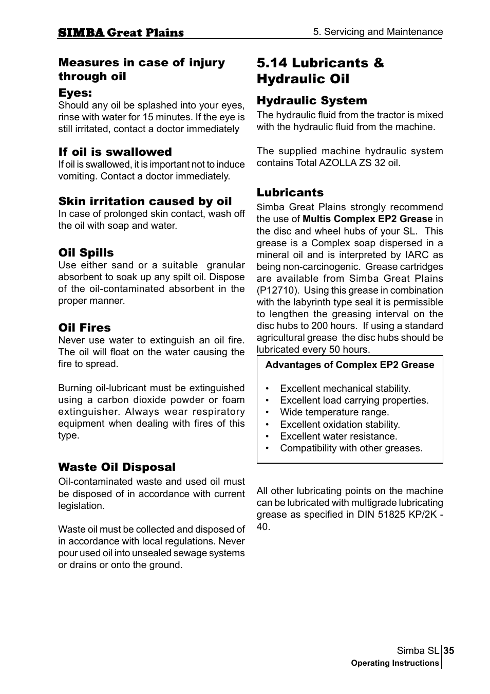 14 lubricants & hydraulic oil | Great Plains P18253C Operator Manual User Manual | Page 35 / 190