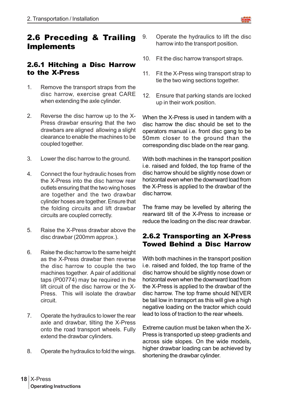 6 preceding & trailing implements | Great Plains P12720 User Manual | Page 18 / 42