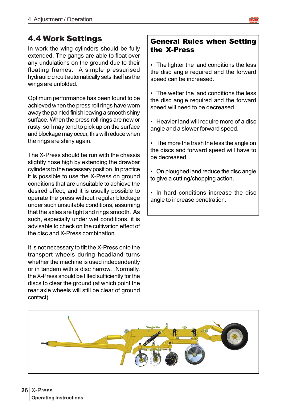 4 work settings | Great Plains P12720 User Manual | Page 26 / 42
