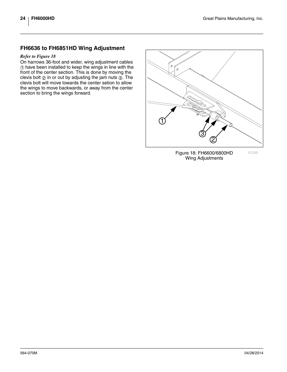 Fh6636 to fh6851hd wing adjustment | Great Plains FH6800HD Operator Manual User Manual | Page 28 / 50