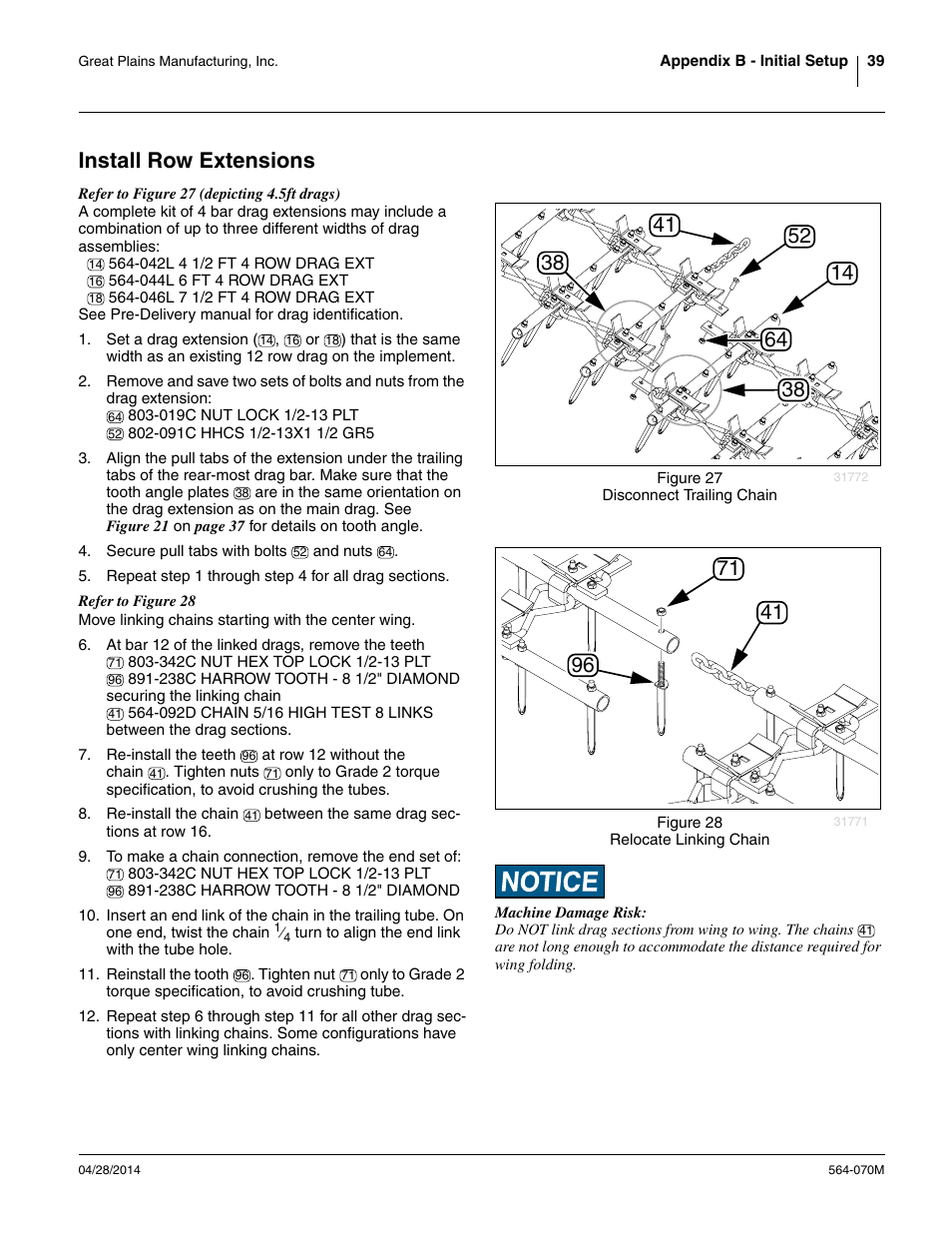 Install row extensions | Great Plains FH6800HD Operator Manual User Manual | Page 43 / 50