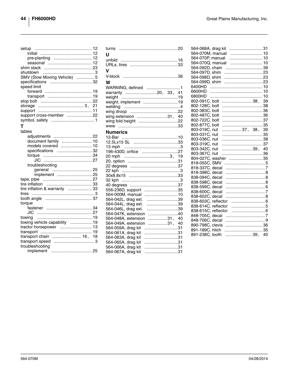 Great Plains FH6800HD Operator Manual User Manual | Page 48 / 50