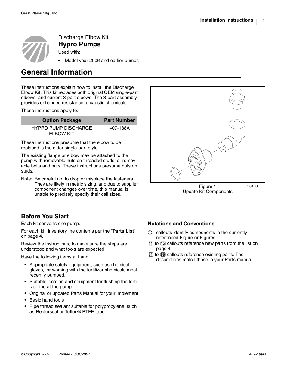 Great Plains Discharge Elbow Kit Hypro Pumps User Manual | 4 pages