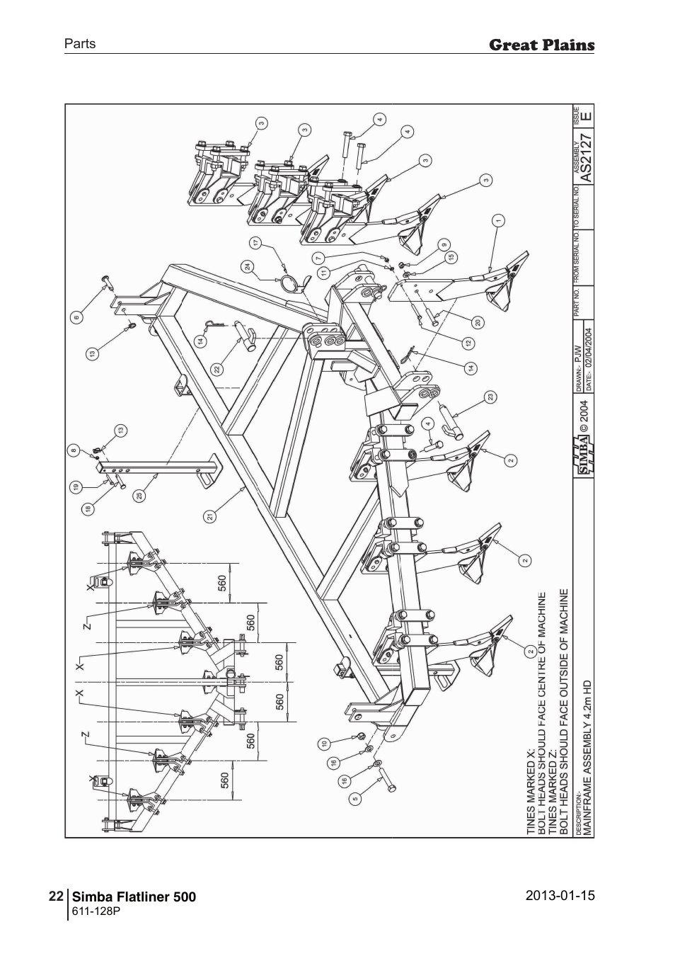 Great Plains Simba Flatliner 500 Parts Manual User Manual | Page 22 / 66