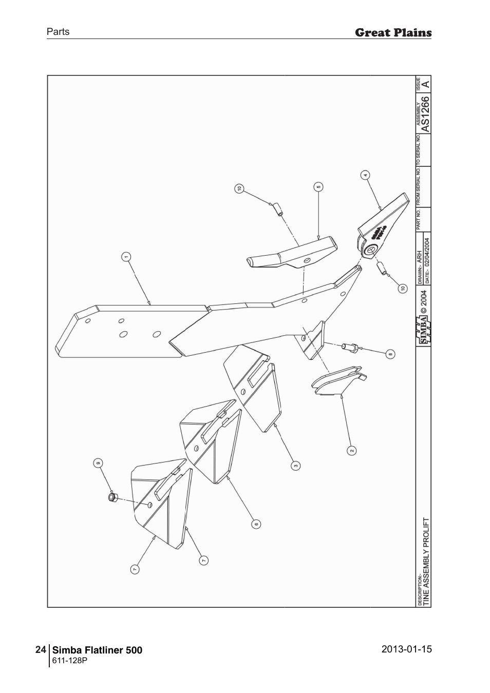 Great Plains Simba Flatliner 500 Parts Manual User Manual | Page 24 / 66
