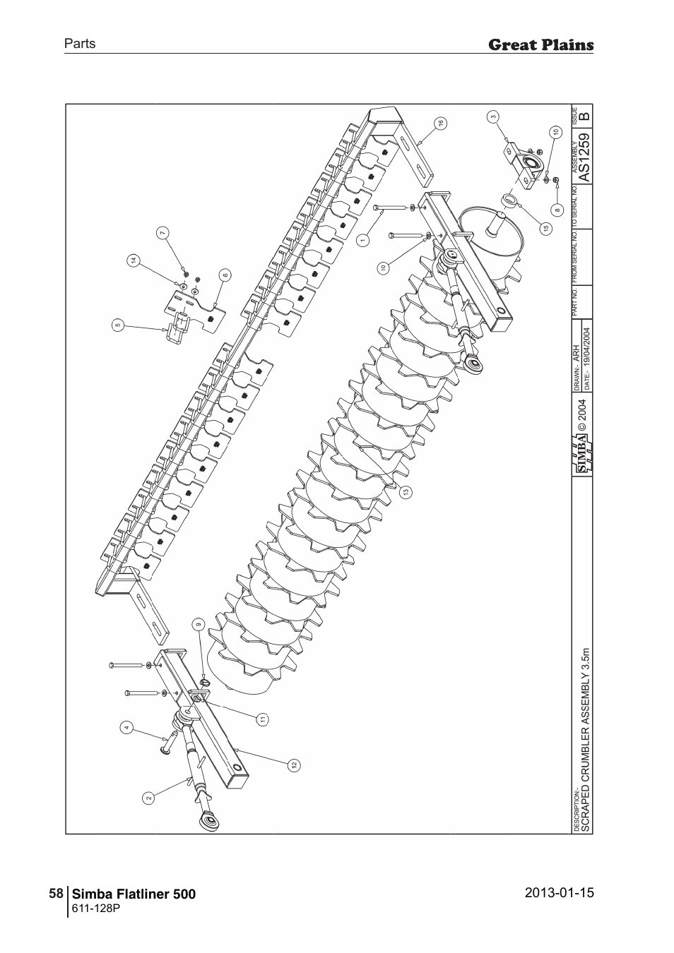 Great Plains Simba Flatliner 500 Parts Manual User Manual | Page 58 / 66