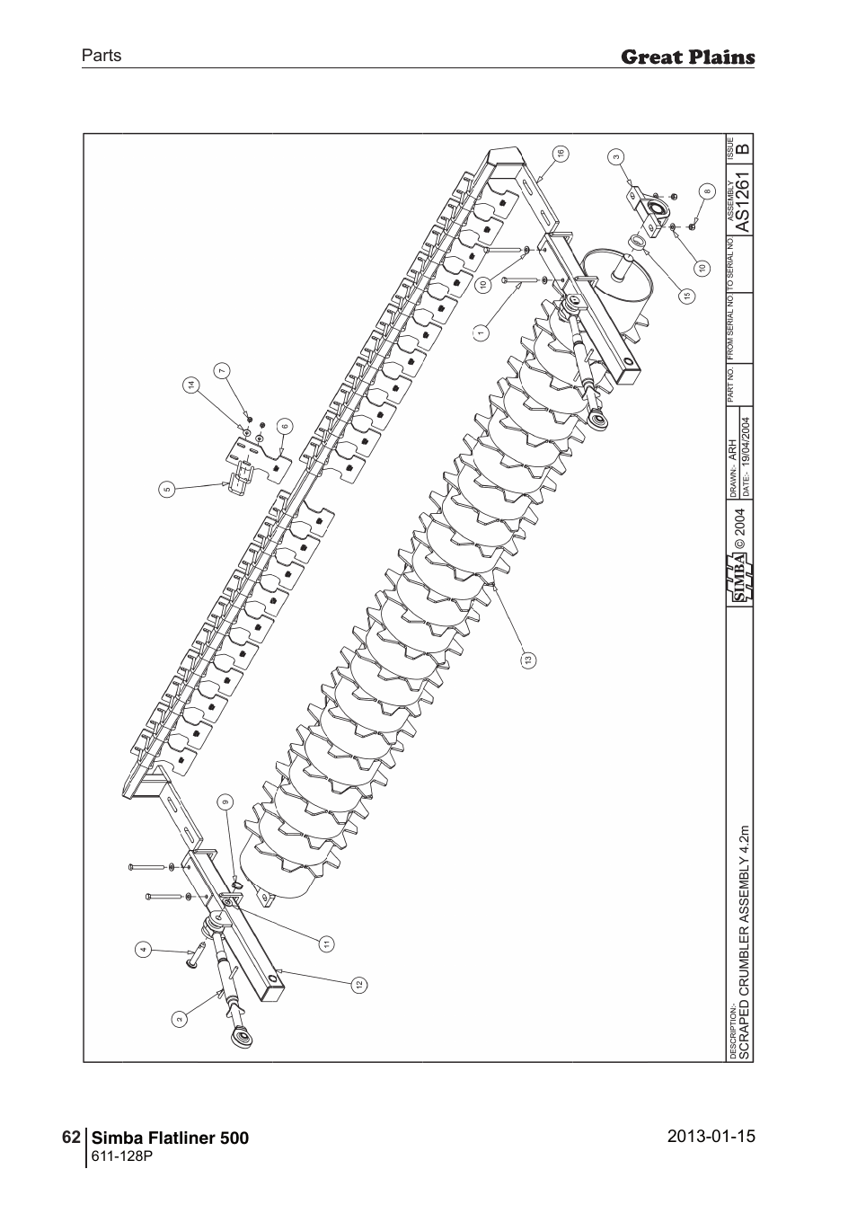 Great Plains Simba Flatliner 500 Parts Manual User Manual | Page 62 / 66