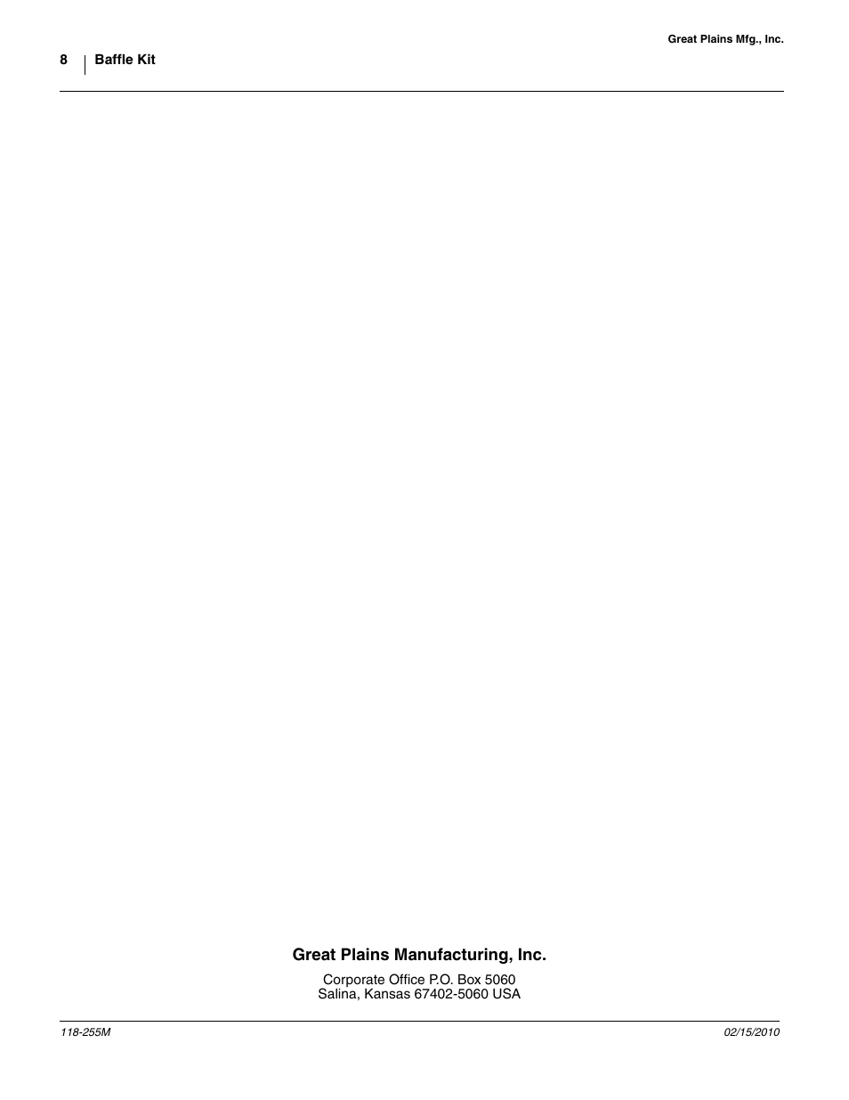 Great plains manufacturing, inc | Great Plains 2025P-16TR30 Assembly Instructions User Manual | Page 8 / 8