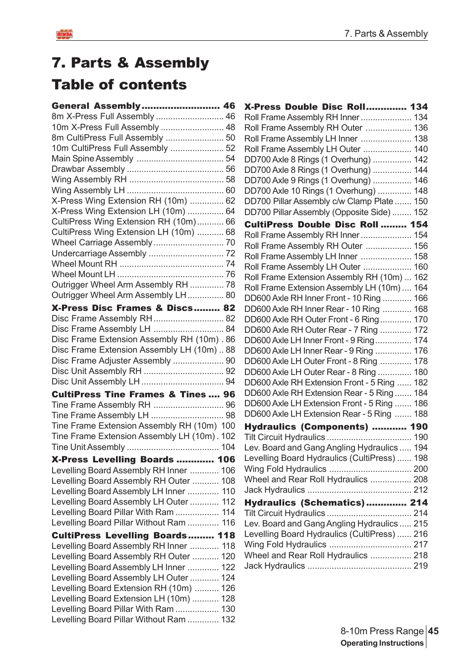 Great Plains 8-10m Press Range SN 180081540048 Parts Manual User Manual | 176 pages