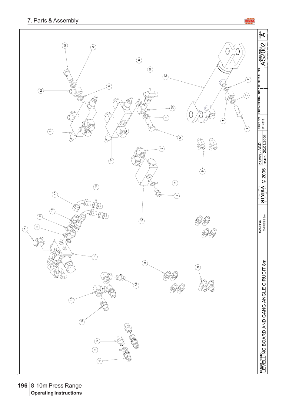 Aas 2002, 10m press range, 196 7. parts & assembly | Great Plains 8-10m Press Range SN 180081540048 Parts Manual User Manual | Page 152 / 176