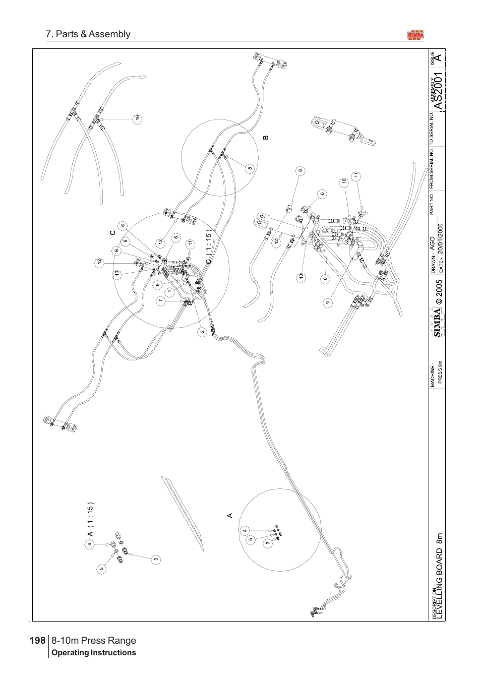 Aas 2001, 10m press range, 198 7. parts & assembly | Great Plains 8-10m Press Range SN 180081540048 Parts Manual User Manual | Page 154 / 176