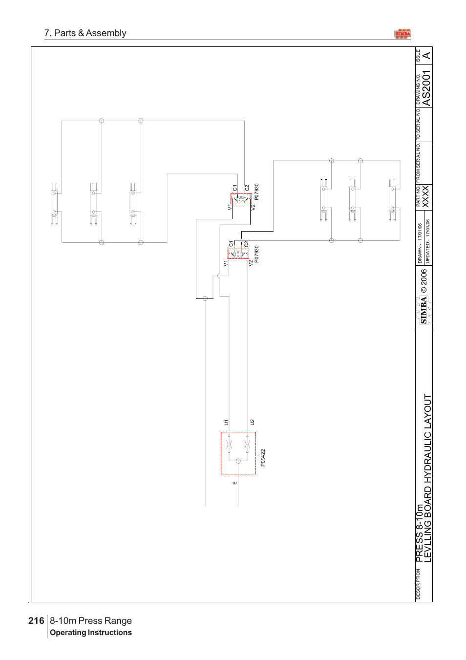 As 200 1 a, 10m press range, 216 7. parts & assembly | Pr es s 8-10 m, Operating instructions | Great Plains 8-10m Press Range SN 180081540048 Parts Manual User Manual | Page 172 / 176
