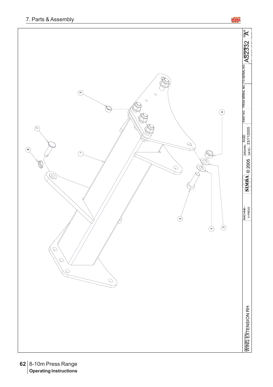 Aas2 33 2, 10m press range, 62 7. parts & assembly | Great Plains 8-10m Press Range SN 180081540048 Parts Manual User Manual | Page 18 / 176