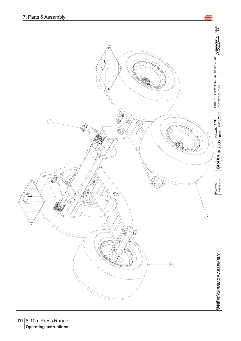 Aas2 24 4, 10m press range, 70 7. parts & assembly | Great Plains 8-10m Press Range SN 180081540048 Parts Manual User Manual | Page 26 / 176