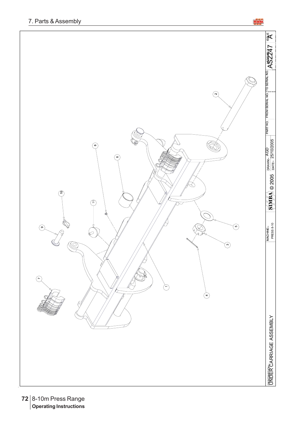 Aas2 24 7, 10m press range, 72 7. parts & assembly | Great Plains 8-10m Press Range SN 180081540048 Parts Manual User Manual | Page 28 / 176