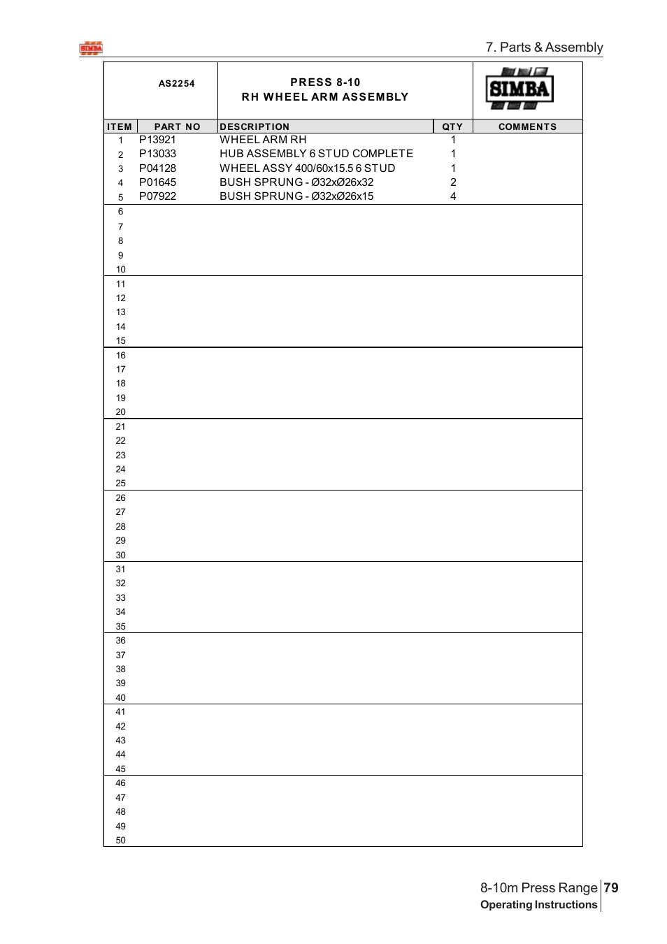 Parts & assembly | Great Plains 8-10m Press Range SN 180081540048 Parts Manual User Manual | Page 35 / 176